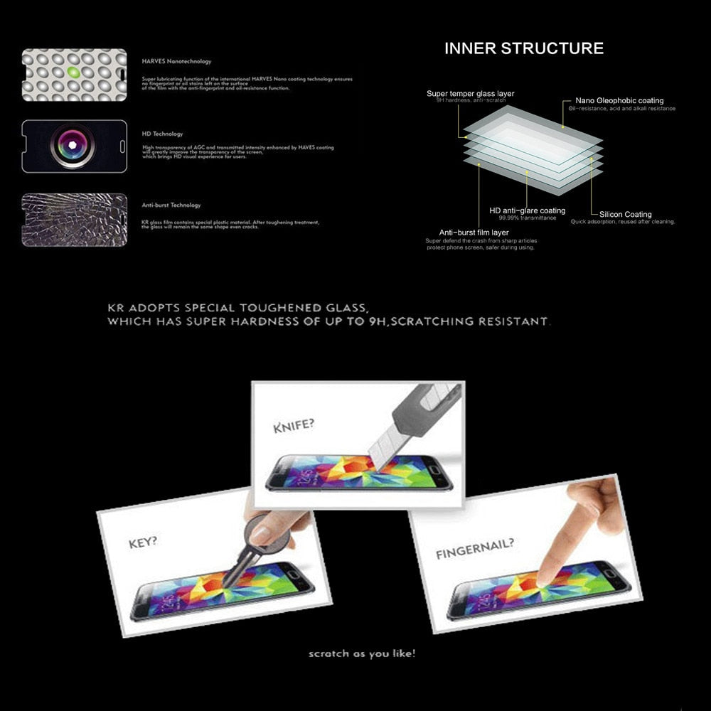 2.5D Premium Tempered Glass For Asus ZenFone 2 Laser ZE500KL 5.0inch