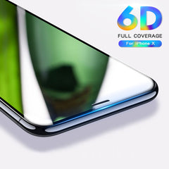 6D Full Cover Tempered Glass For iPhone X 6 6S 7 Plus Full Screen Protector Protective